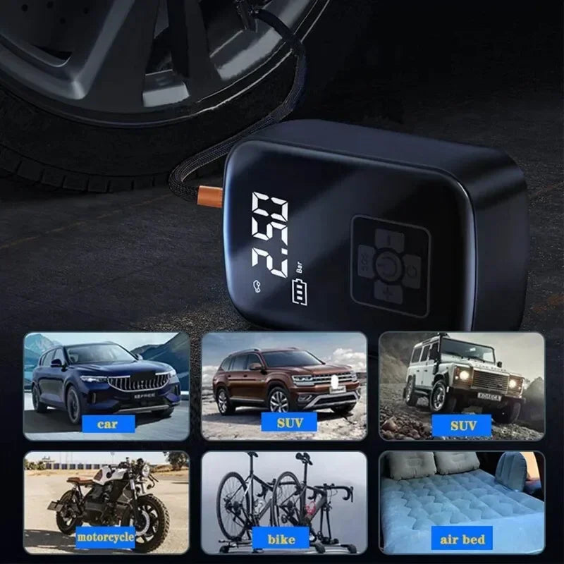 Portable Car Air Pump Wireless Intelligent Digital Display Tire Gases Machines Car Air Compressor Electric Tire Inflator Pump